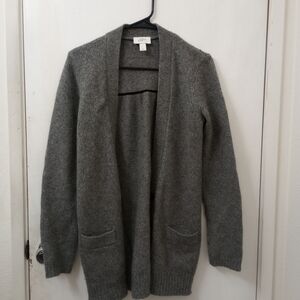 Gray Open Front Cardigan